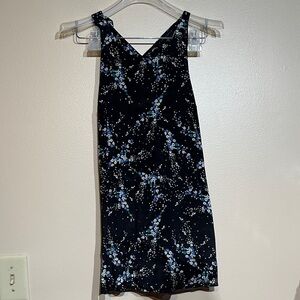 Elegant Black and Blue Floral open back tank